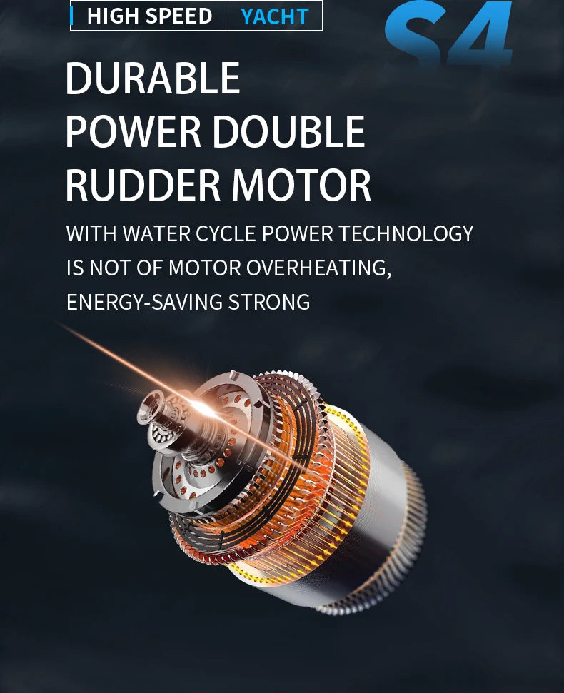 S4 Speedboat 2.4G High-Speed 15km/h Radio Remote Control Competitive Rowing Boat Charging Electric Water Toy for Boys Gift