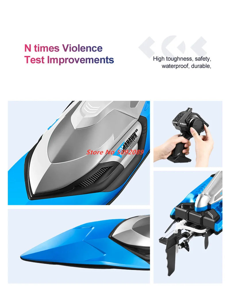 70KM/H High Speed 50CM Big 200M Remote Control Ship Boat Rowing Waterproof Capsize Reset RC Racing Boat Speedboat Add Carry Bag