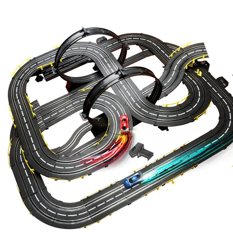 Electric rail car 1:43 double remote control racing track toy automatic racing electric track children Christmas gift