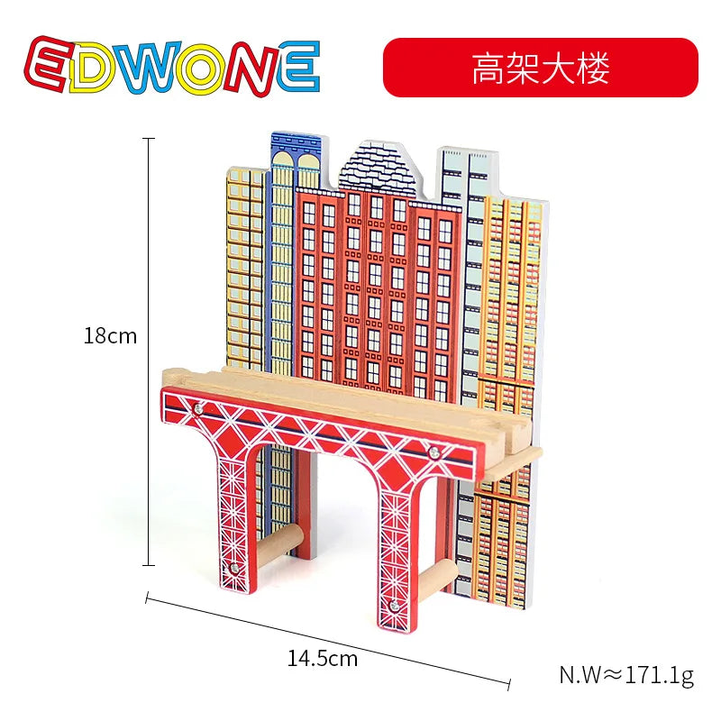 Wooden Train Tracks Accessories set Wood Railway Tracks Wooden Bridge Tunnel fit for Wood Tracks Toys Educational Toys