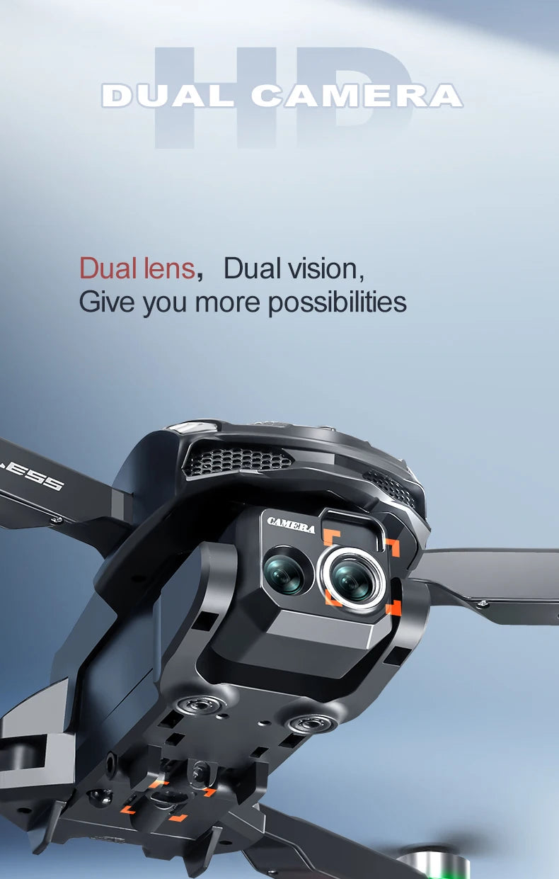 2025 S168 RC Drone 2.4inch Screen Brushless Motor 8K HD Dual Cameras Optical Flow Positioning Intelligent Avoidance Aircraft Toy