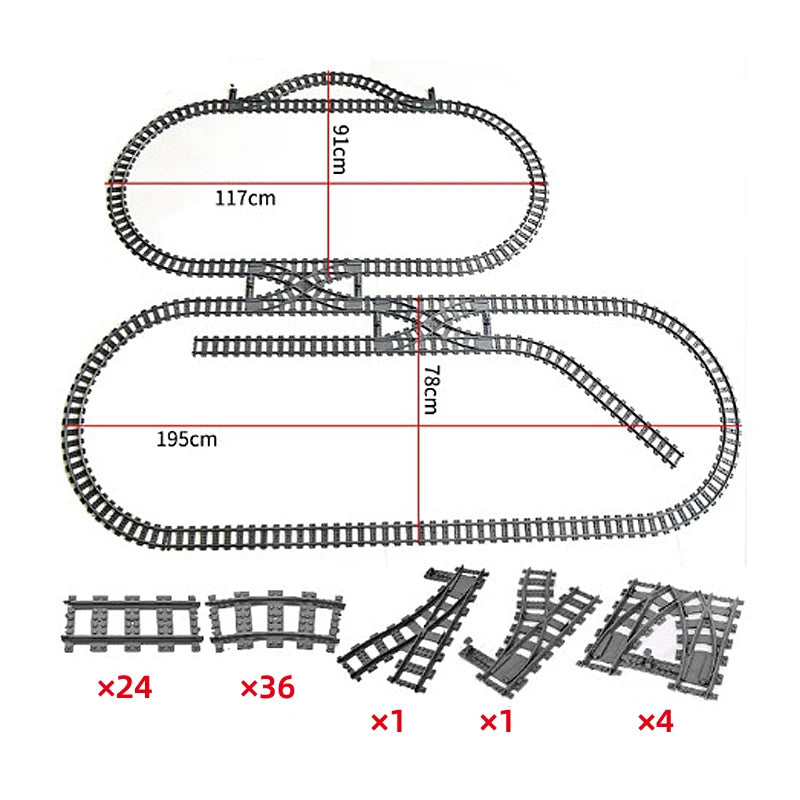 Train Track Combination, Cross Railway Building Block Scene, DIY Urban Railway Accessories, Children's Gifts and Toys