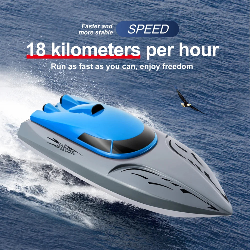 Rc Boat 20Km/h Remote Control Speedboat Dual Motor Radio-Controlled Racing Ship for Pools and Lakes Simulated Model Kids Gift