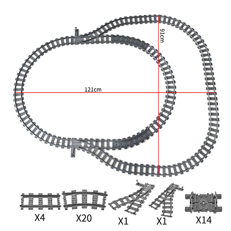 Train Track Combination, Cross Railway Building Block Scene, DIY Urban Railway Accessories, Children's Gifts and Toys