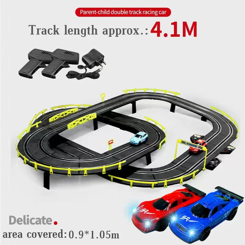 Electric rail car 1:43 double remote control racing track toy automatic racing electric track children Christmas gift