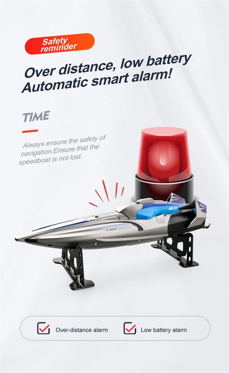 S1 2.4G High-speed Remote Control Speedboat 30 Km/h Waterproof Electric Remote Control Rowing Double Propoler Children's Gift