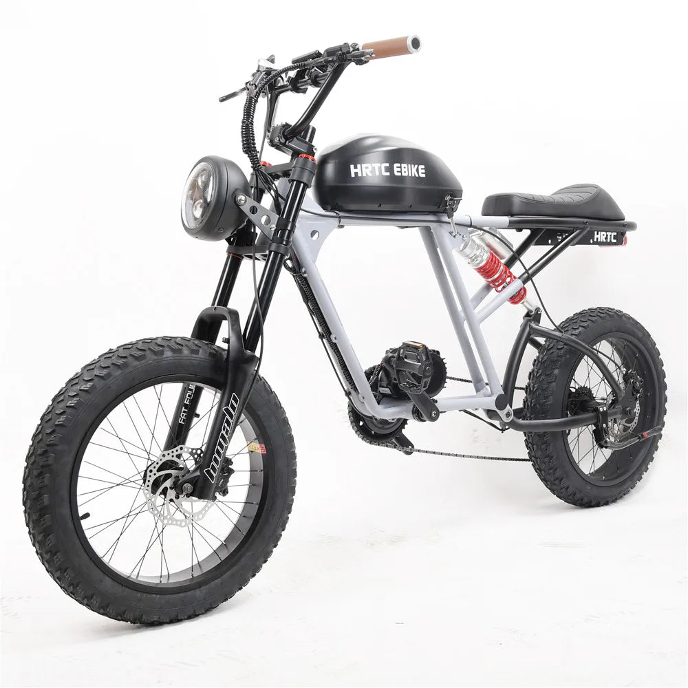 20 Electric Fat Tire Bike﻿﻿ Classic retro two-wheeled ebike bafang mid 1000w motorDual-shock cross-country electric bike