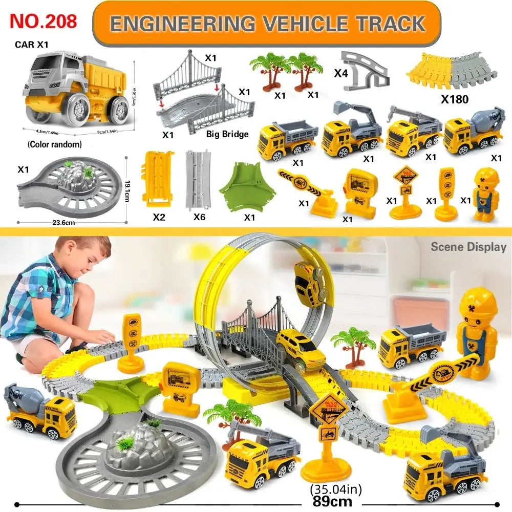 Climbing Track Track Car Train Toys Electric Railcar Puzzle Toys Electric Track Toy Mini Car Educational Kids Car Engineering
