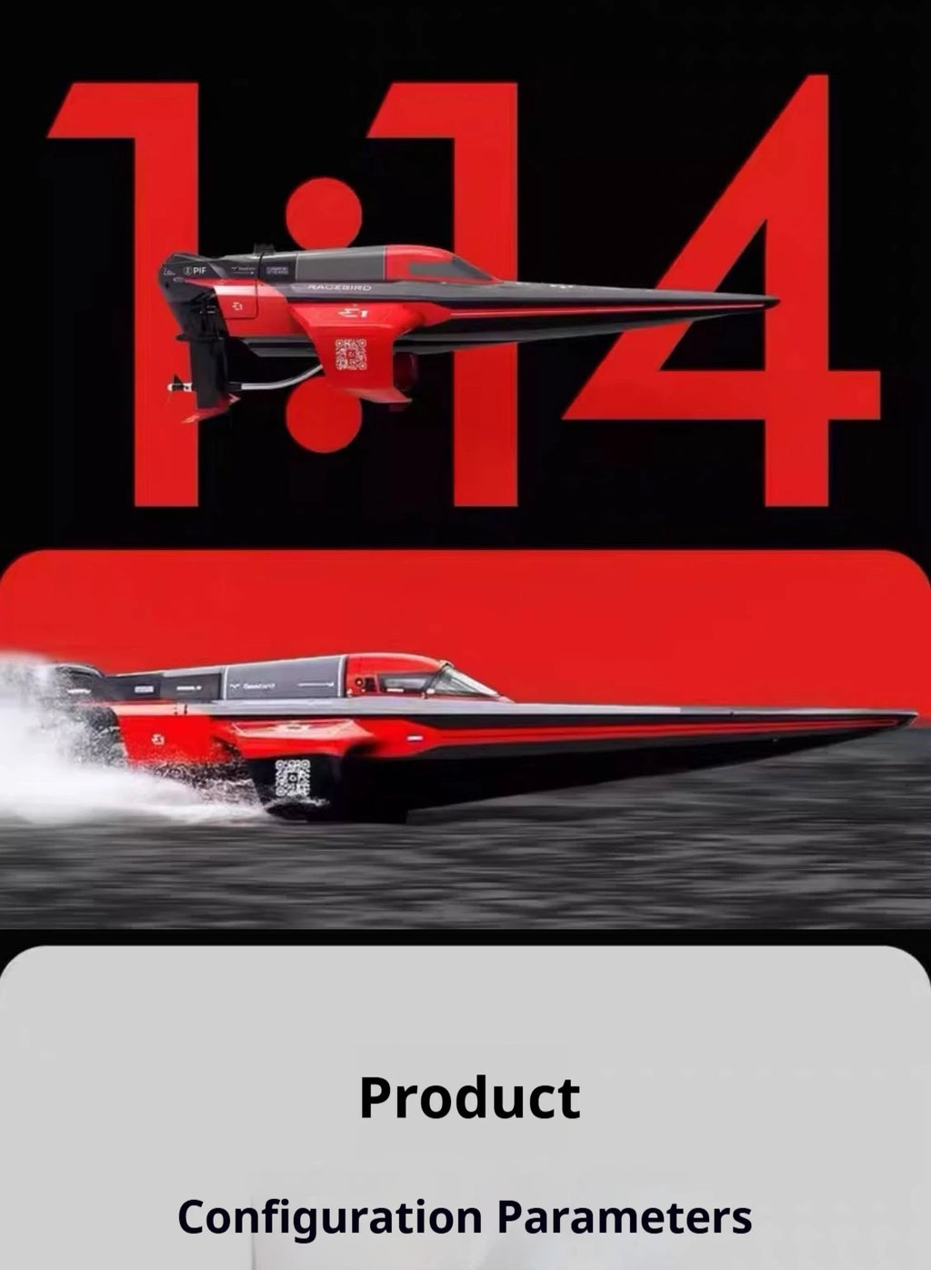 E1 Racebird Professional RC Remote Control Electric Boat High-Speed Water-Cooled Motor Hydrofoil Model Toy for Water Sports