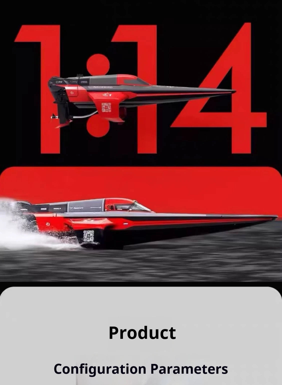 E1 Racebird Professional RC Remote Control Electric Boat High-Speed Water-Cooled Motor Hydrofoil Model Toy for Water Sports