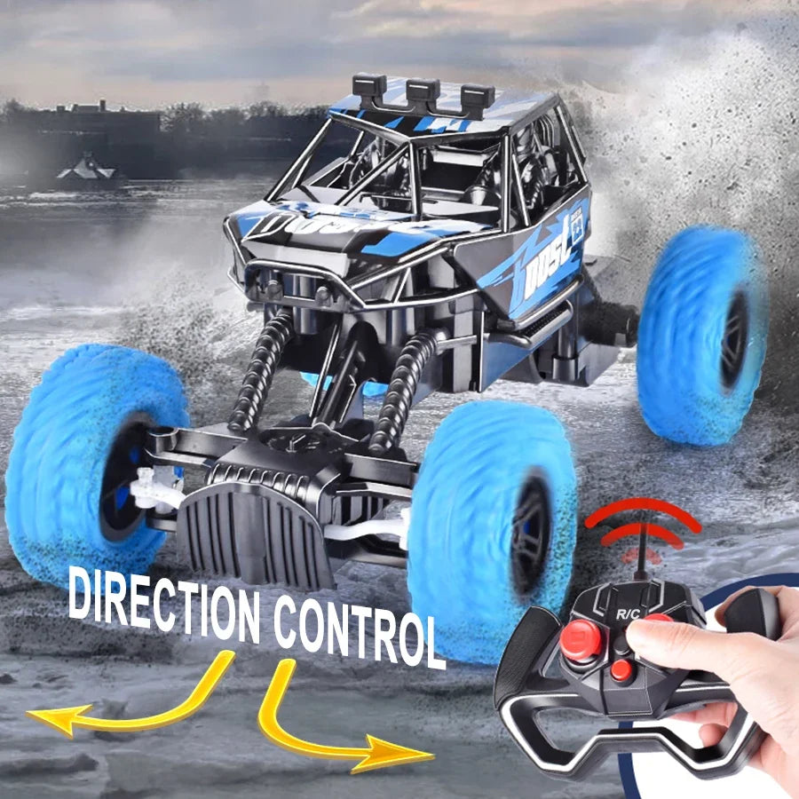 Remote Control Off Road Toy Car Colorful Flashing Lights Rubber Wheels Christmas Gift for Children