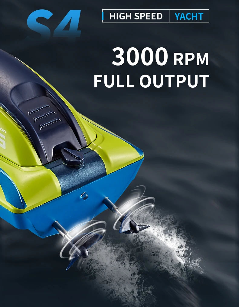 S4 Speedboat 2.4G High-Speed 15km/h Radio Remote Control Competitive Rowing Boat Charging Electric Water Toy for Boys Gift