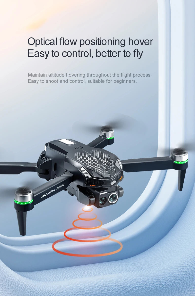 2025 S168 RC Drone 2.4inch Screen Brushless Motor 8K HD Dual Cameras Optical Flow Positioning Intelligent Avoidance Aircraft Toy