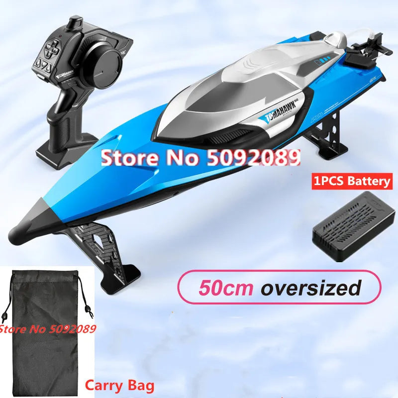 70KM/H High Speed 50CM Big 200M Remote Control Ship Boat Rowing Waterproof Capsize Reset RC Racing Boat Speedboat Add Carry Bag