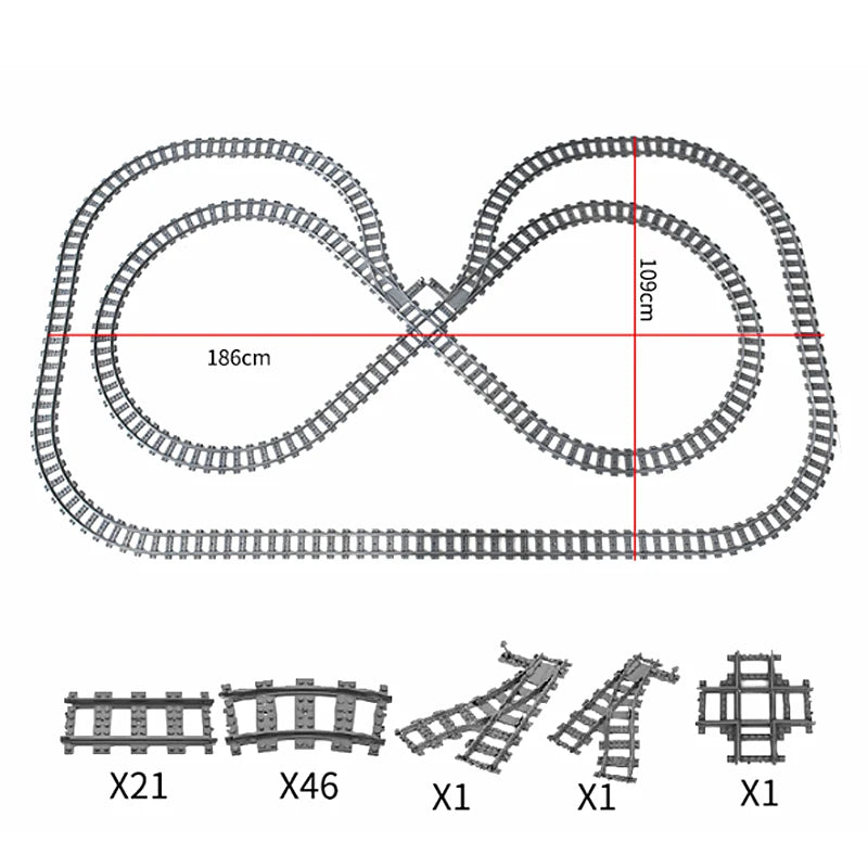 Train Track Combination, Cross Railway Building Block Scene, DIY Urban Railway Accessories, Children's Gifts and Toys