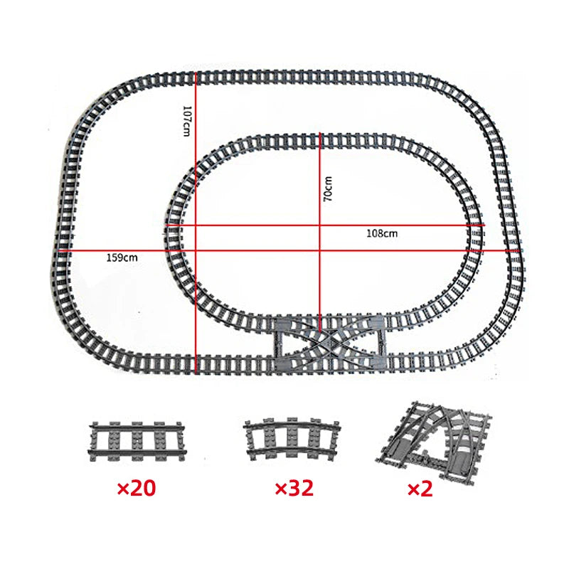 Train Track Combination, Cross Railway Building Block Scene, DIY Urban Railway Accessories, Children's Gifts and Toys