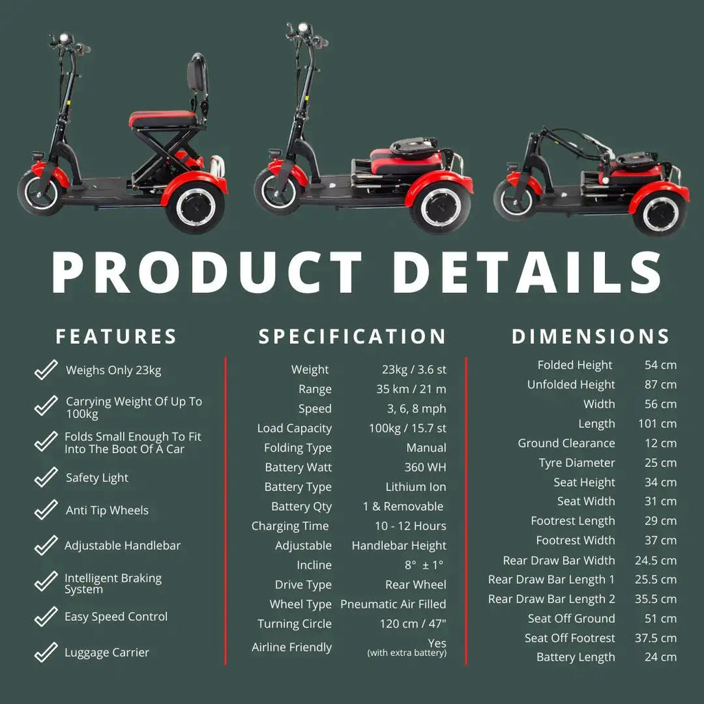 Manufactured Electric Mobility Scooter US EU Hot Selling 36V 300W 10Ah Foldable Electric Scooter Disabled Adults Elderly Scooter
