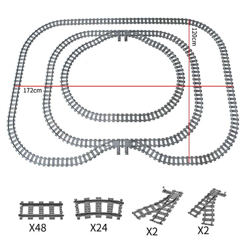 Train Track Combination, Cross Railway Building Block Scene, DIY Urban Railway Accessories, Children's Gifts and Toys