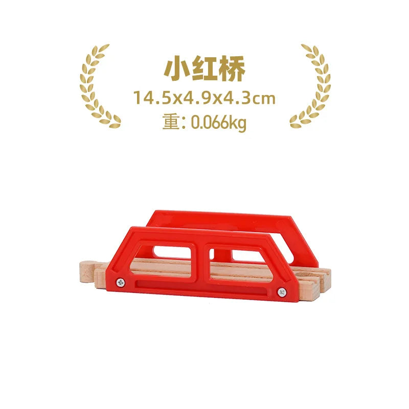 Wooden Train Tracks Accessories set Wood Railway Tracks Wooden Bridge Tunnel fit for Wood Tracks Toys Educational Toys