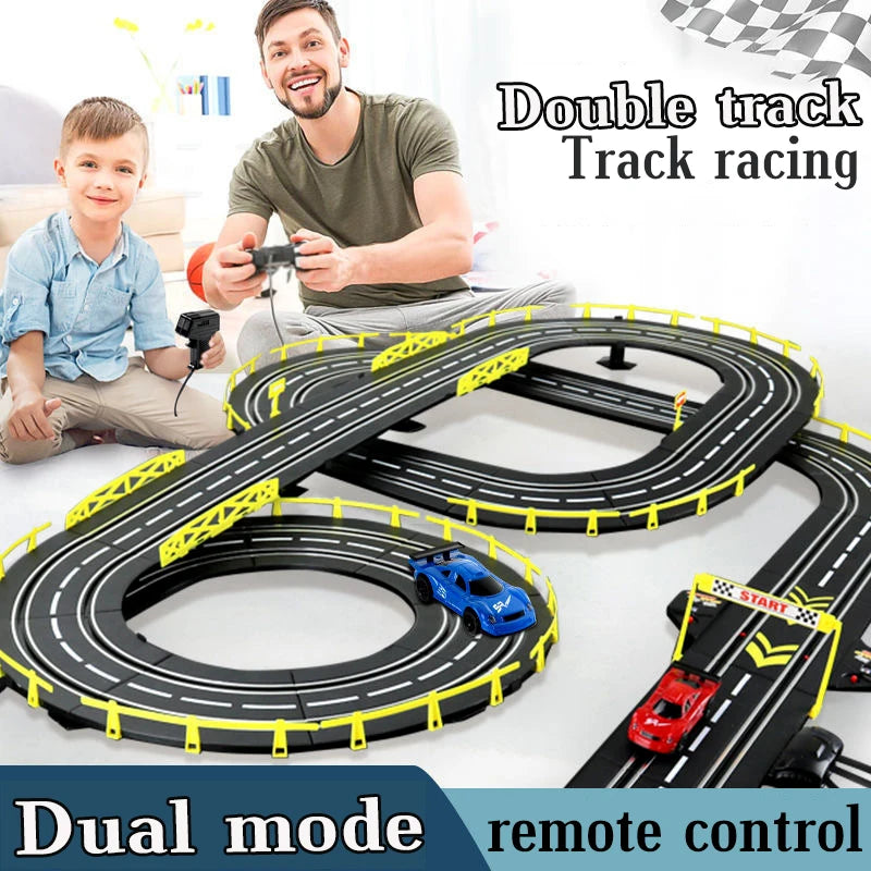 Electric rail car 1:43 double remote control racing track toy automatic racing electric track children Christmas gift