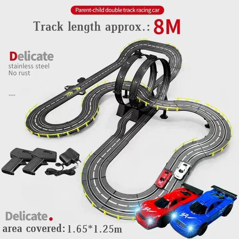 Electric 1/43 Rail Car Double Racing Track Toy Autorama Circuit Voiture Remote Control Car  Electric Railway Slot Race Car Toy