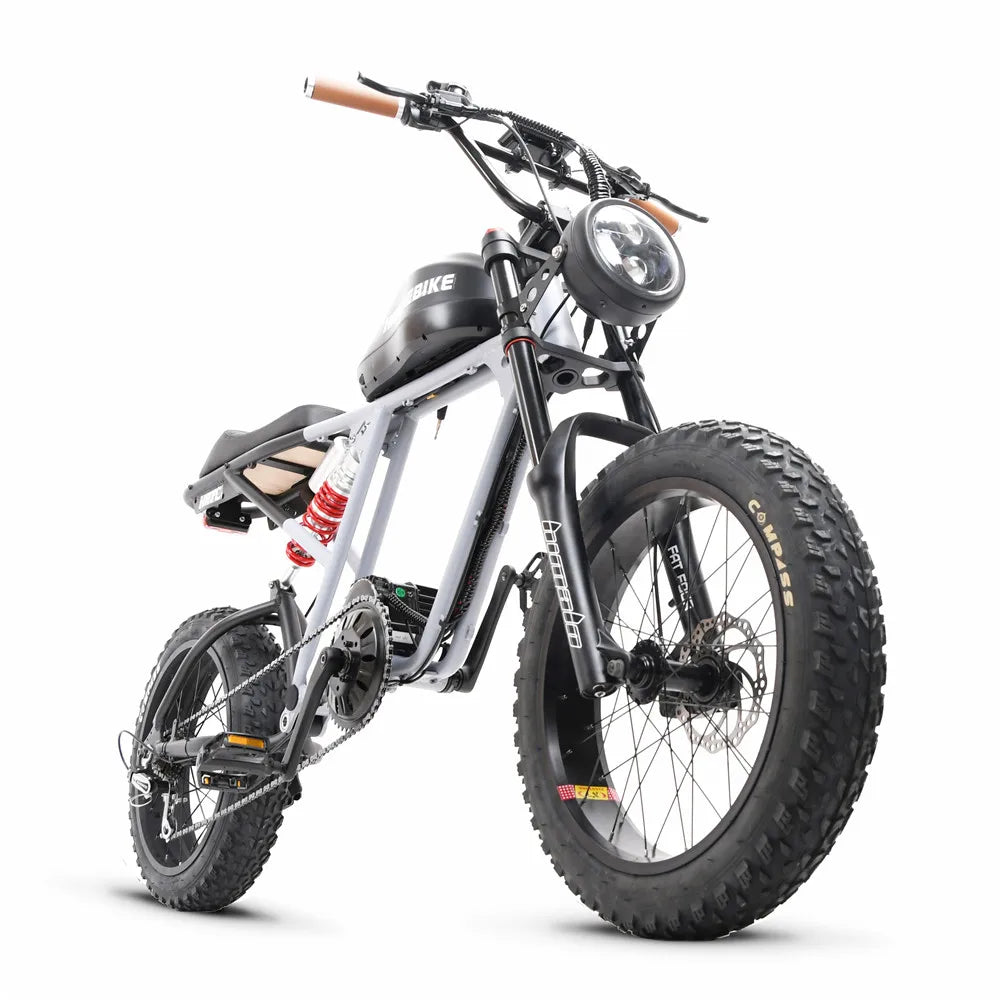 20 Electric Fat Tire Bike﻿﻿ Classic retro two-wheeled ebike bafang mid 1000w motorDual-shock cross-country electric bike