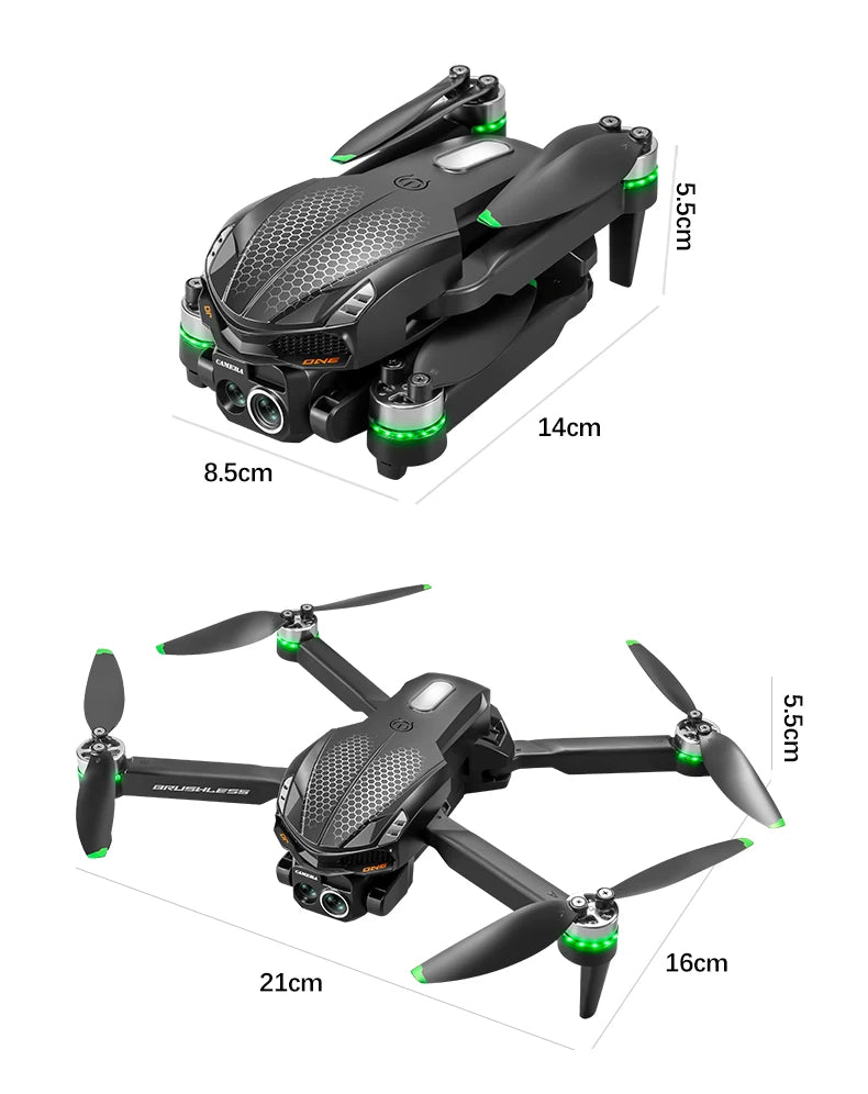 2025 S168 RC Drone 2.4inch Screen Brushless Motor 8K HD Dual Cameras Optical Flow Positioning Intelligent Avoidance Aircraft Toy