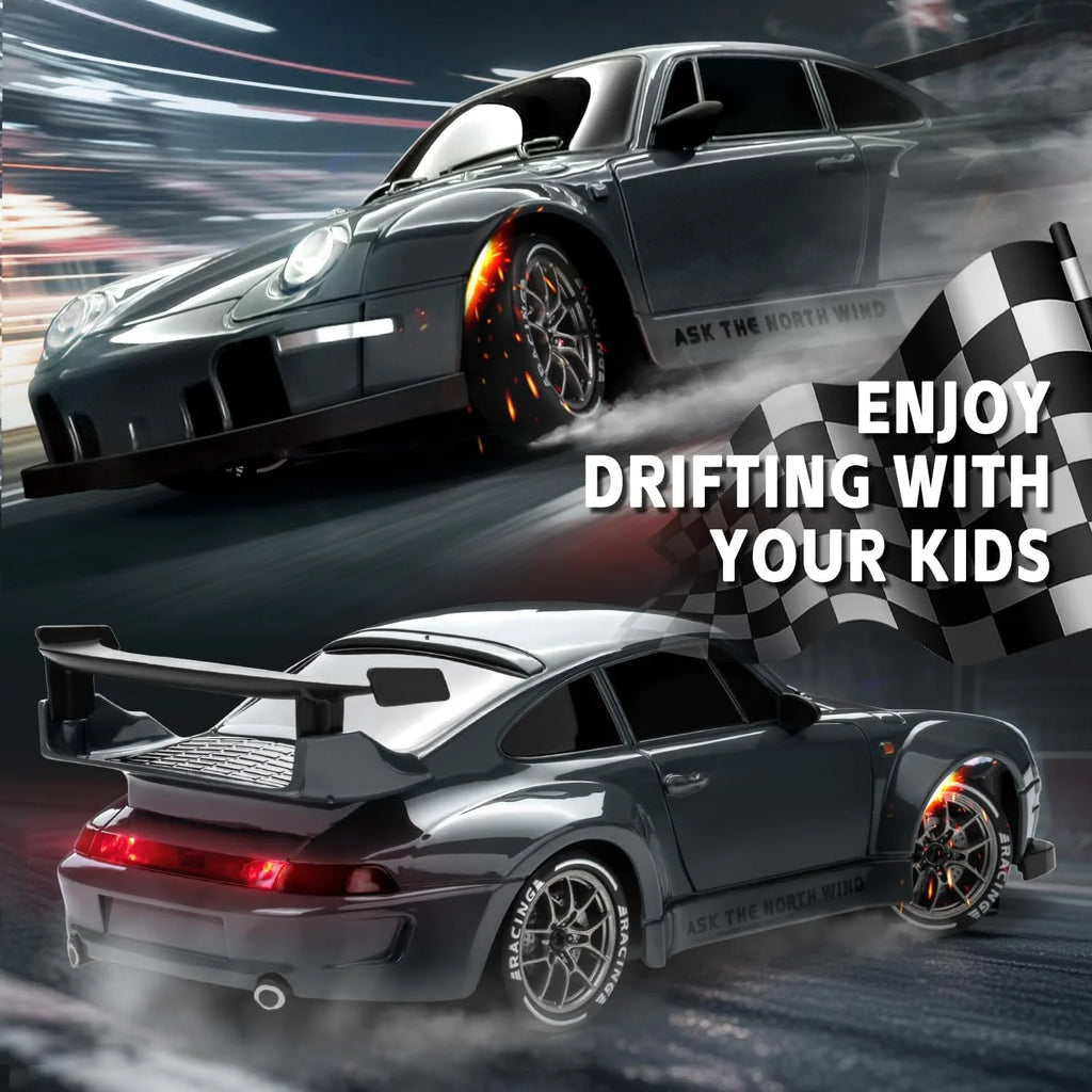 RC Cars 1:24 Remote Control Car 20KM/H 4WD High Speed RC Drift Car with LED Lights Extra Drifting Tires Vehicles for Adults Kids