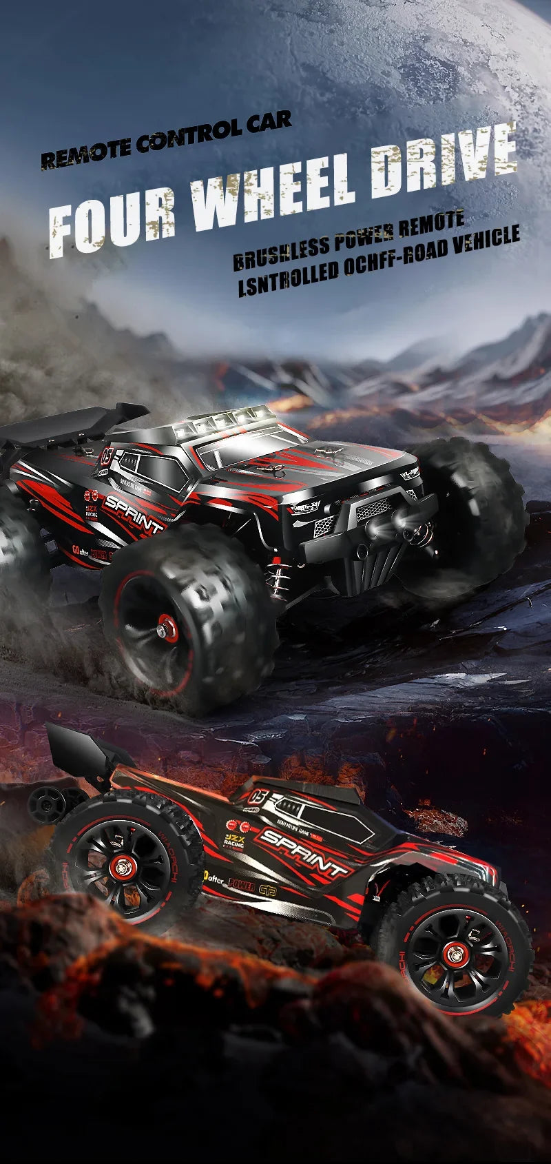 4WD 1:16 85KM/H Super Brushless 50KM/H Brushed RC Car 4x4 Off Road Remote Control High Speed Drift Racing Truck Toy Kids Adults