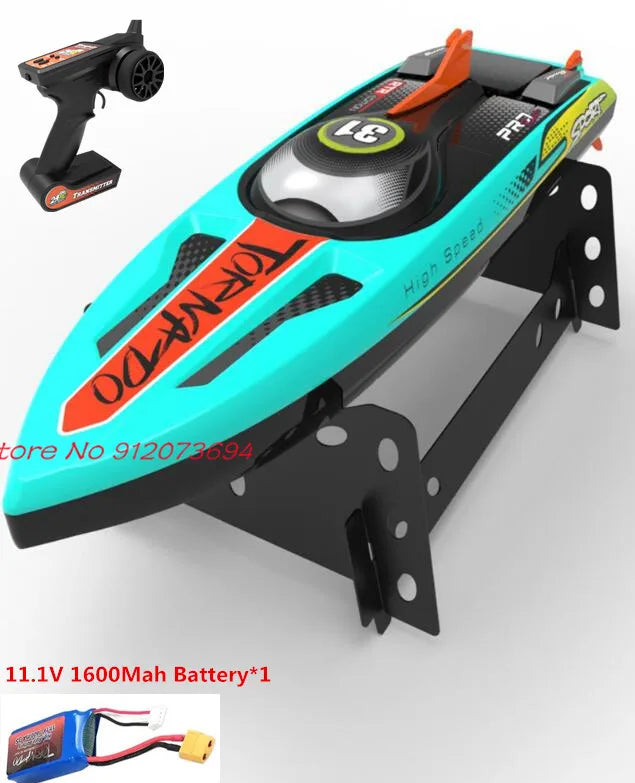 Waterproof Radio Control Electric Large Racing Speedboat Toy 80KM/H 200M 360° Turn LED Night Light Brushless High Speed RC Boat