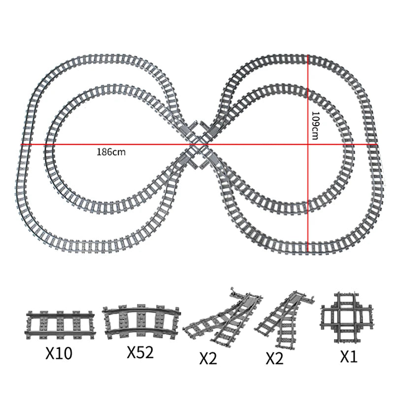 Train Track Combination, Cross Railway Building Block Scene, DIY Urban Railway Accessories, Children's Gifts and Toys