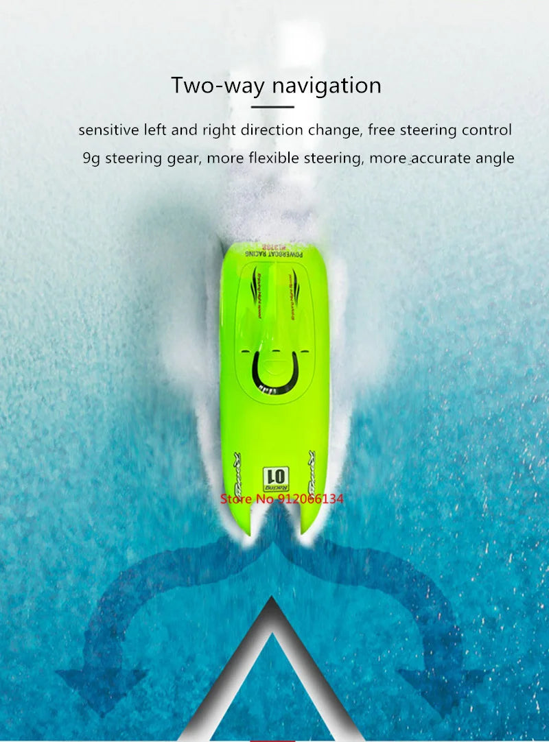 40KM/H Electric High Speed RC Speedboat 53CM Large Two-way Navigation Anti-Collision 2.4G RC Racing Boat Waterproof  Water Game