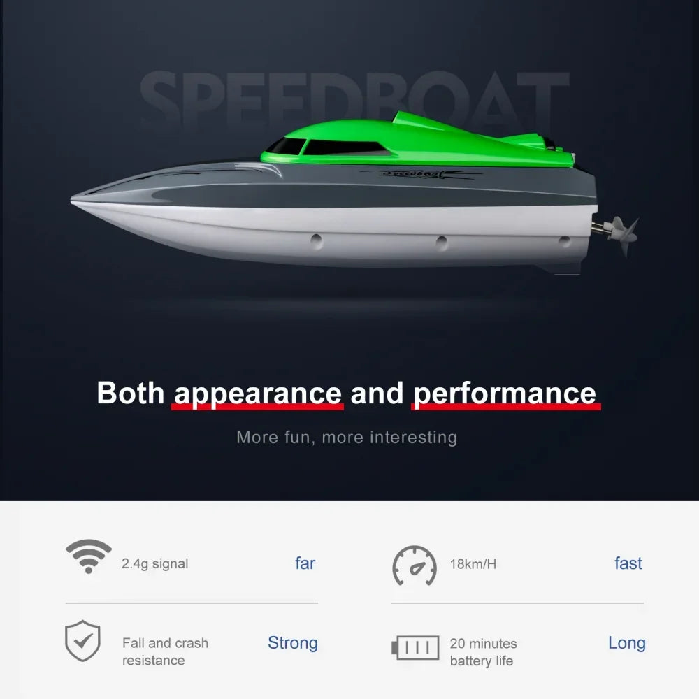 Rc Boat 20Km/h Remote Control Speedboat Dual Motor Radio-Controlled Racing Ship for Pools and Lakes Simulated Model Kids Gift