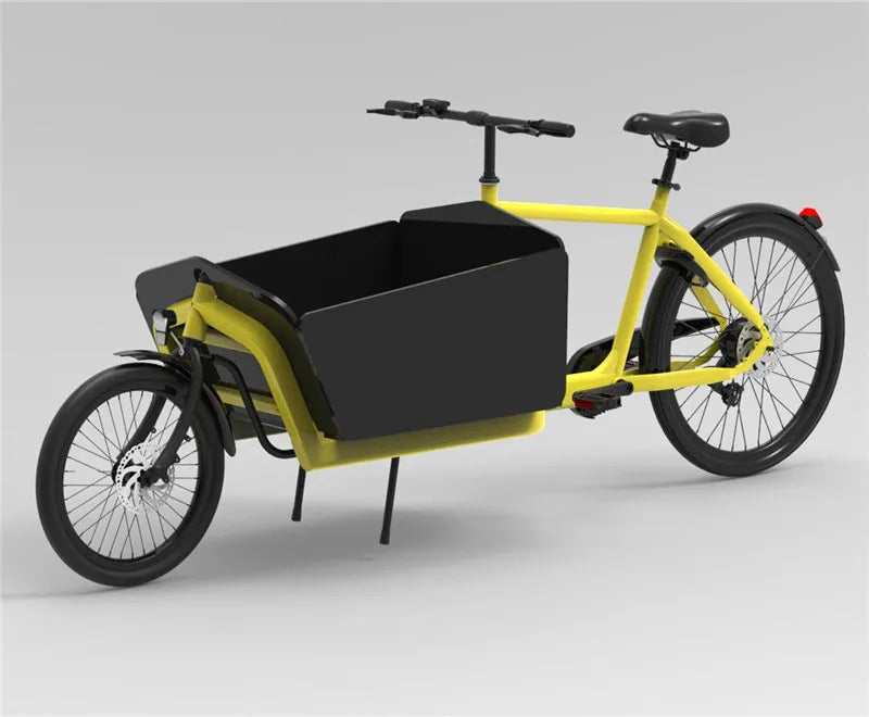 Electric Bicycle 250w Hub Motor Pedal 2 Wheel Bakfiets 7 Speed Steel Bike Frame Dutch Cargo Bike With For Child