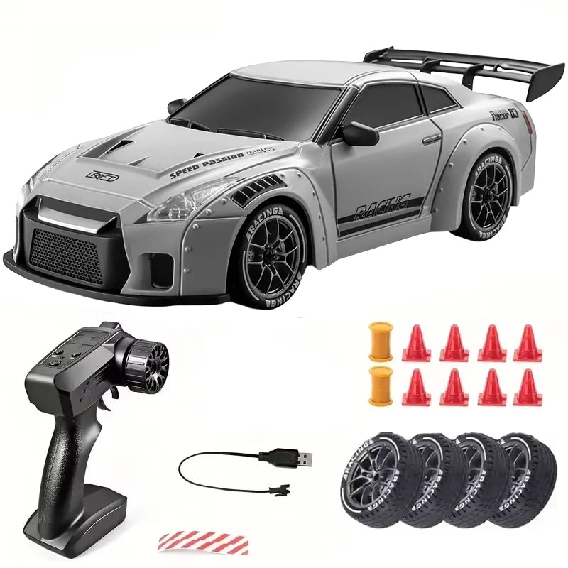 RC Cars 1:24 Remote Control Car 20KM/H 4WD High Speed RC Drift Car with LED Lights Extra Drifting Tires Vehicles for Adults Kids