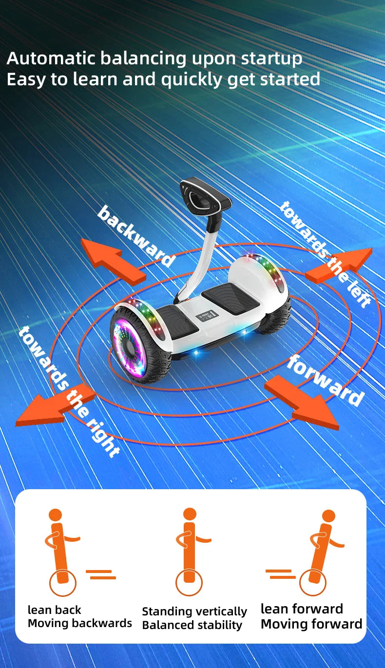 High Quality 36V Lithium Battery HoverBoard 8inch Bluetooth Self-Balancing Electric Scooter With Steering Handle