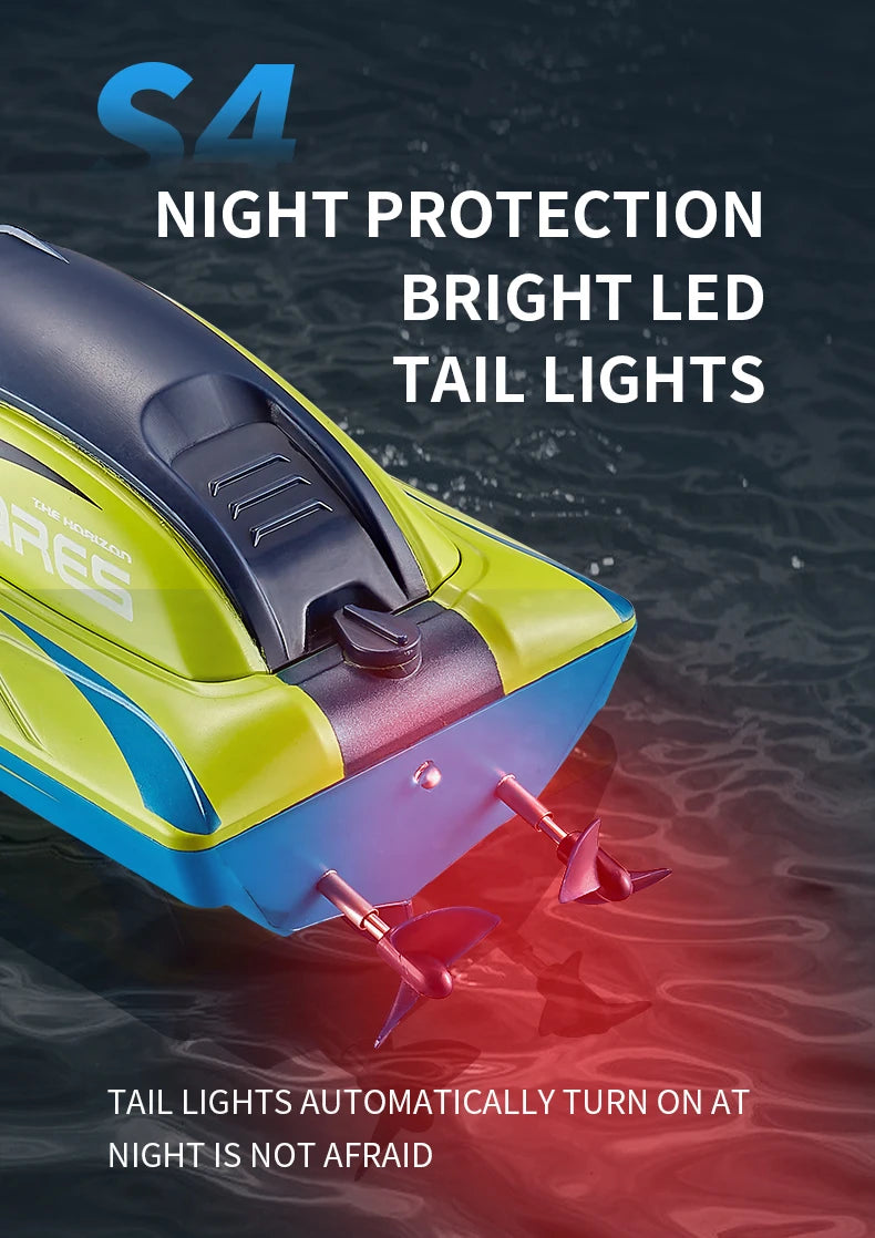 S4 Speedboat 2.4G High-Speed 15km/h Radio Remote Control Competitive Rowing Boat Charging Electric Water Toy for Boys Gift