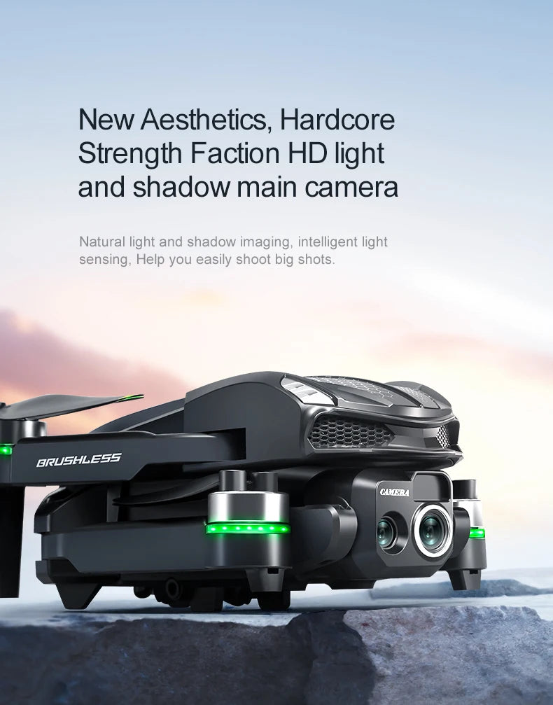 2025 S168 RC Drone 2.4inch Screen Brushless Motor 8K HD Dual Cameras Optical Flow Positioning Intelligent Avoidance Aircraft Toy