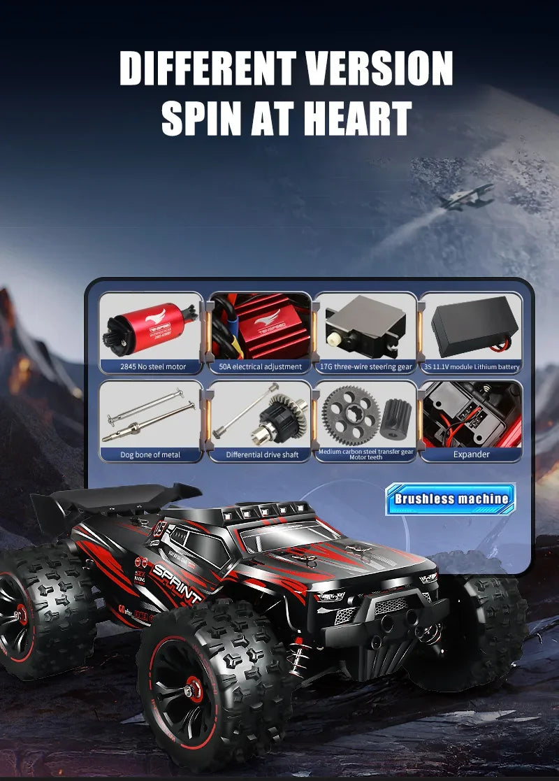 4WD 1:16 85KM/H Super Brushless 50KM/H Brushed RC Car 4x4 Off Road Remote Control High Speed Drift Racing Truck Toy Kids Adults