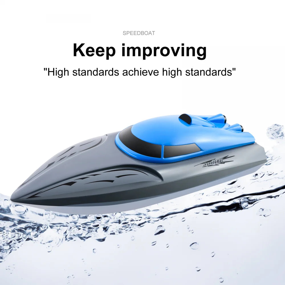 Rc Boat 20Km/h Remote Control Speedboat Dual Motor Radio-Controlled Racing Ship for Pools and Lakes Simulated Model Kids Gift