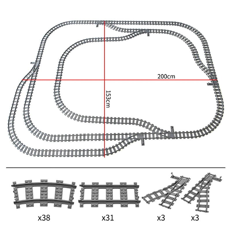 Train Track Combination, Cross Railway Building Block Scene, DIY Urban Railway Accessories, Children's Gifts and Toys