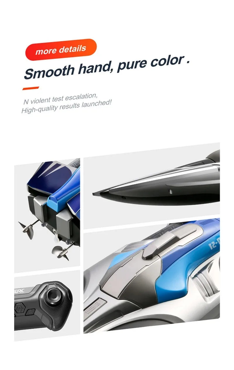 S1 2.4G High-speed Remote Control Speedboat 30 Km/h Waterproof Electric Remote Control Rowing Double Propoler Children's Gift