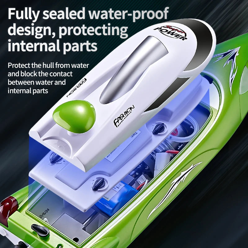 RC Speedboat 2.4G 35KM/H High Speed Electric Boats With Seal Waterproof  Motor Remote Control Racing Ship Outdoor Boats Toys