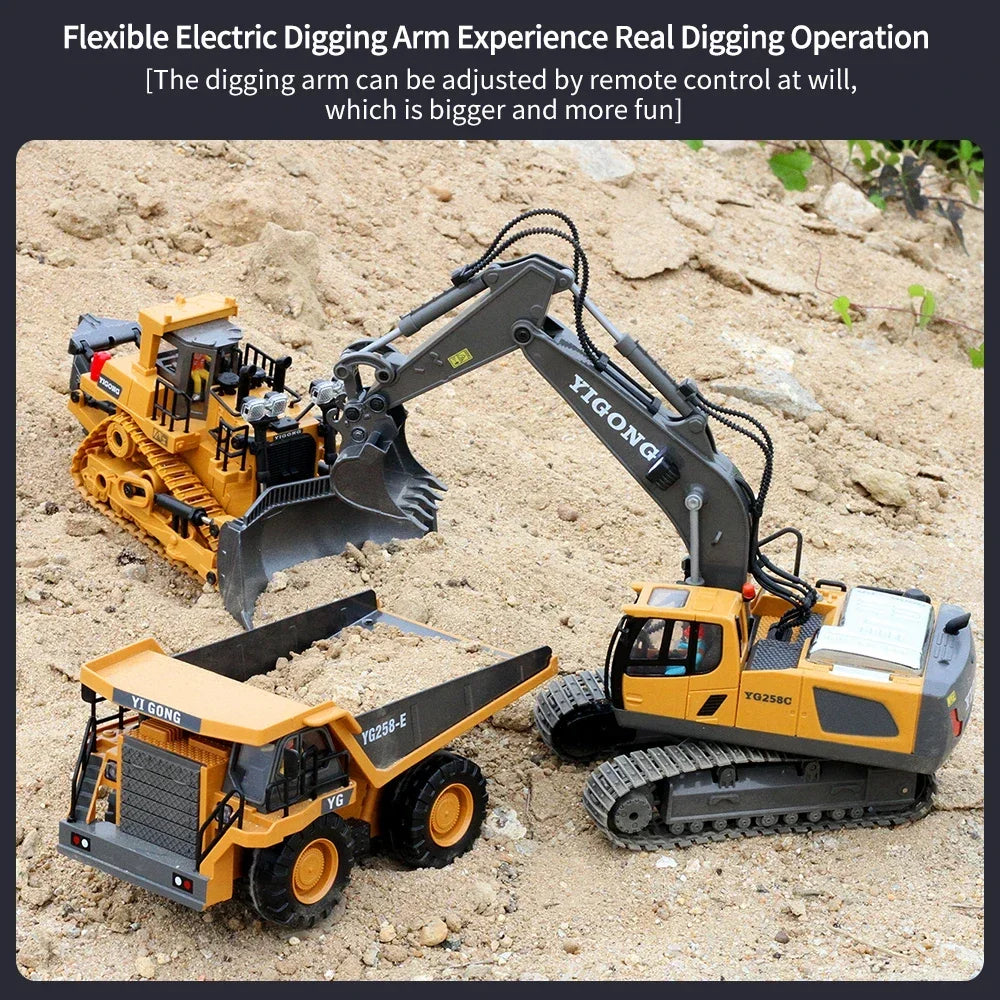 RC Excavator 1:20 Remote Control Truck 2.4G RC Crawler Engineering Vehicle Excavator Truck Radio Control Children's Day Gifts