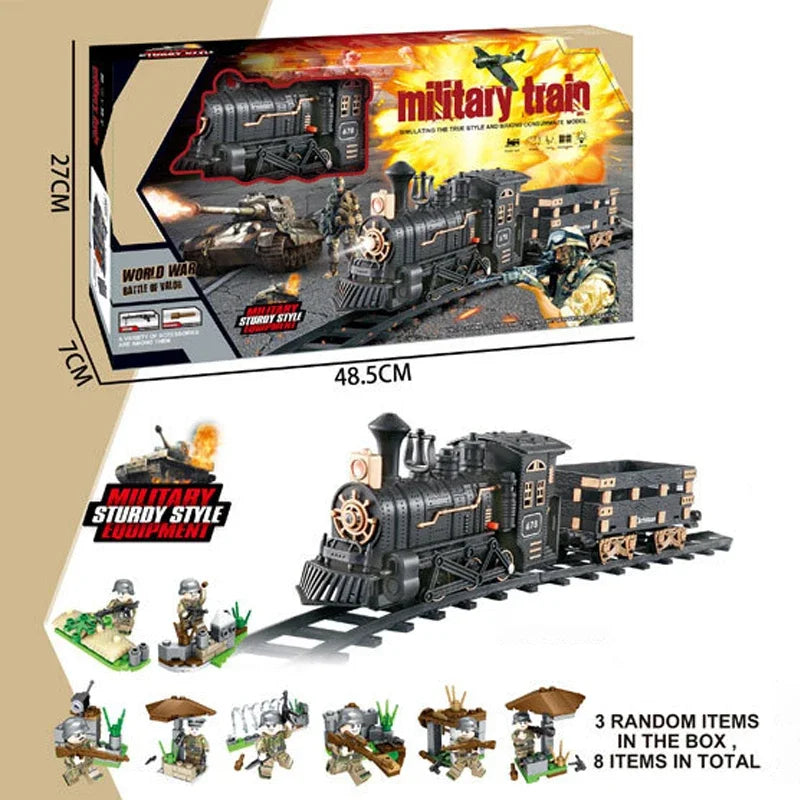 Classical Electric Train Track Set Spray Steam Train with Sound Simulated Locomotive Train Kit Retro Model Kids Boys Gift
