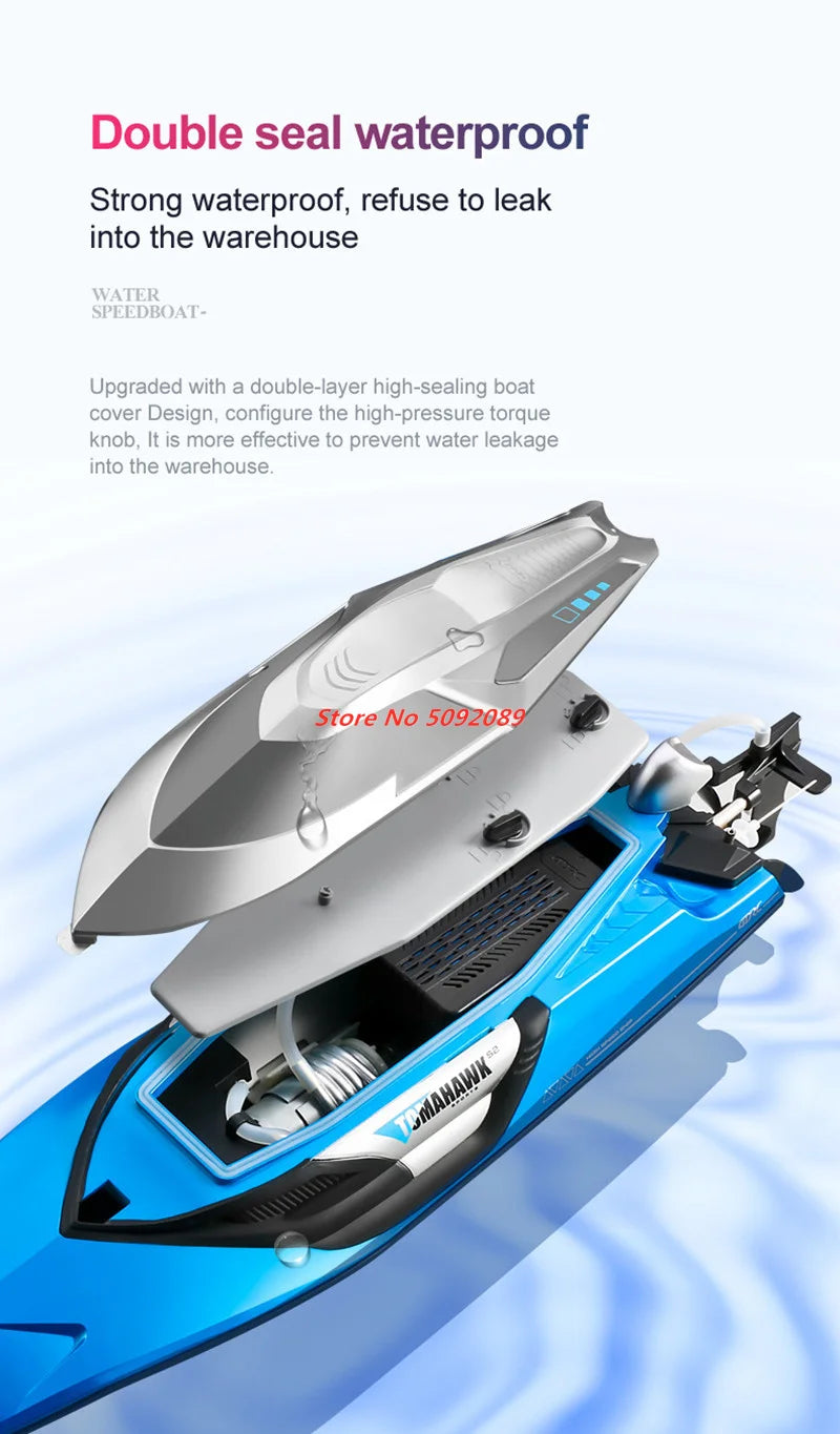 70KM/H High Speed 50CM Big 200M Remote Control Ship Boat Rowing Waterproof Capsize Reset RC Racing Boat Speedboat Add Carry Bag