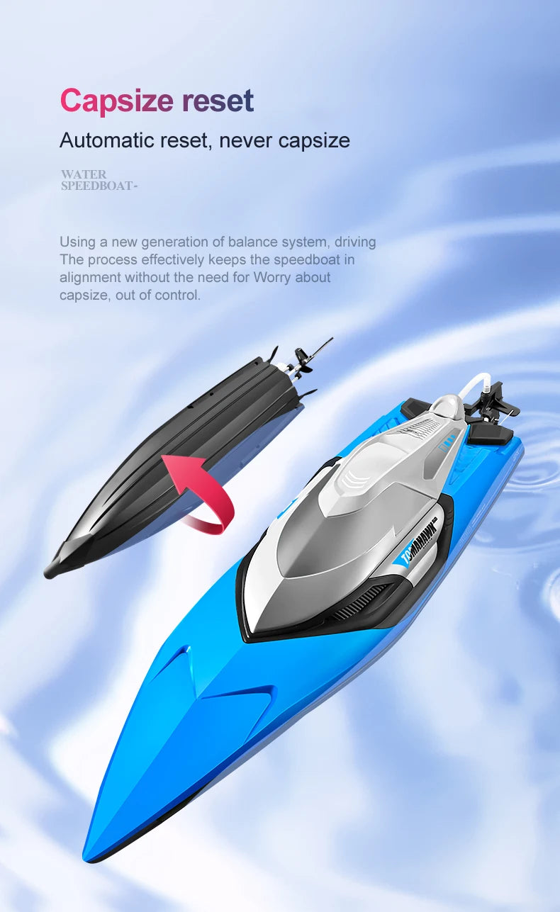 50CM RC Boat 50KM/H Professional Remote Control Speedboat High Speed Racing Big RC Yacht Endurance 20 Minutes Kids Boys Gifts