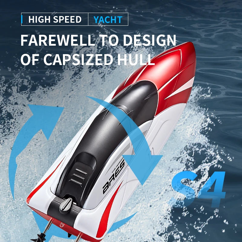 S4 Speedboat 2.4G High-Speed 15km/h Radio Remote Control Competitive Rowing Boat Charging Electric Water Toy for Boys Gift