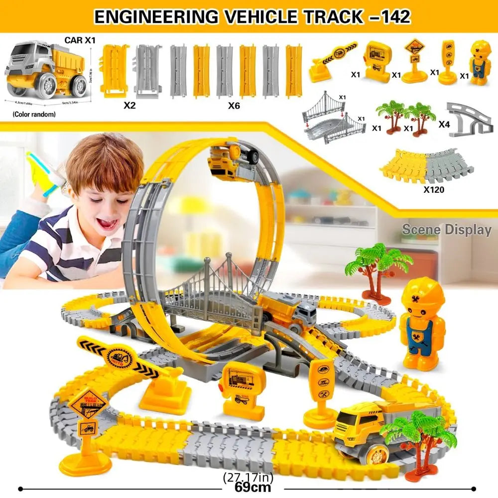 Climbing Track Track Car Train Toys Electric Railcar Puzzle Toys Electric Track Toy Mini Car Educational Kids Car Engineering