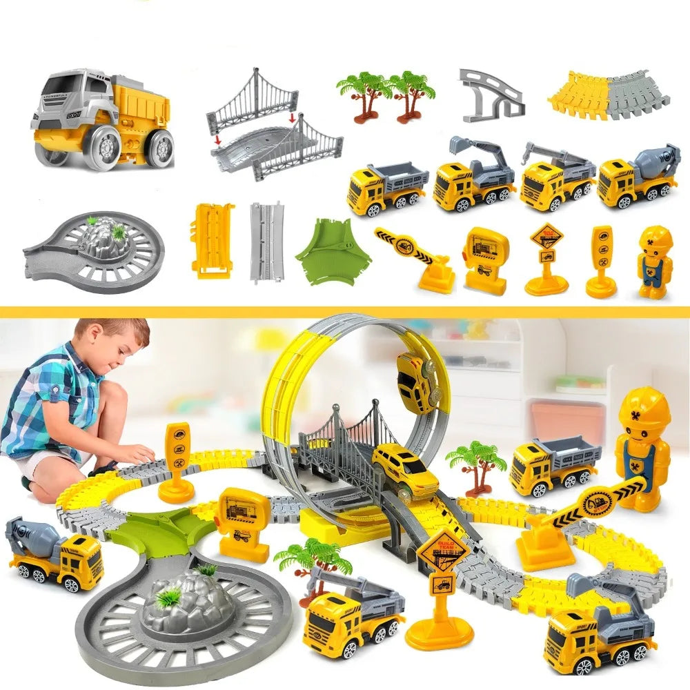 Climbing Track Track Car Train Toys Electric Railcar Puzzle Toys Electric Track Toy Mini Car Educational Kids Car Engineering